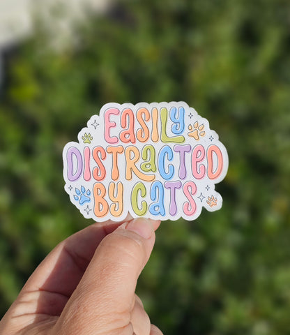 Easily Distracted By Cats Sticker