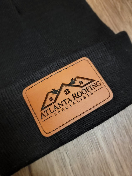 Personalized Logo Leather Patch Beanie | Apparel & Accessories