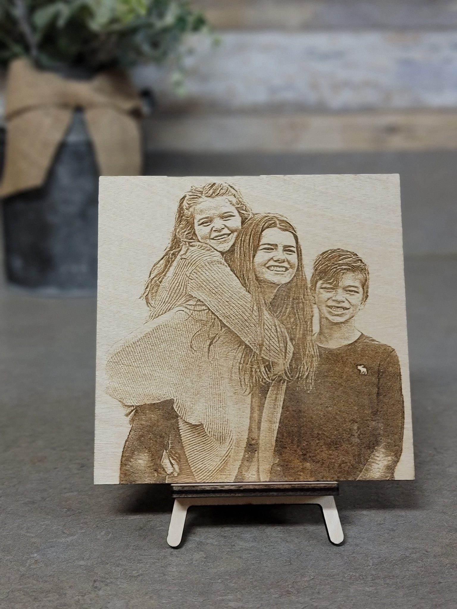 5x5 Lasered Photo Engravings w/Easel | Featured