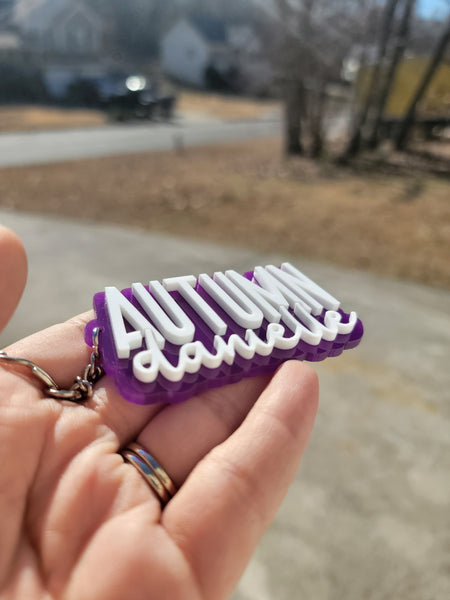 3D Acrylic Name Keychain