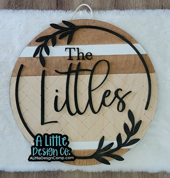 Personalized Last Name Door Hanger | Lasered | Featured