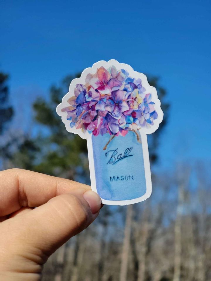 Mason Jar Floral Sticker