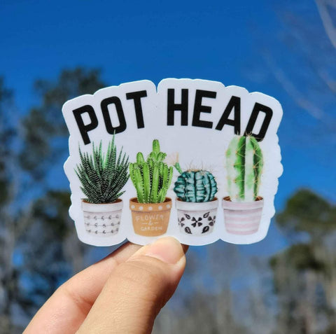 Pot Head Sticker | Succulent Sticker