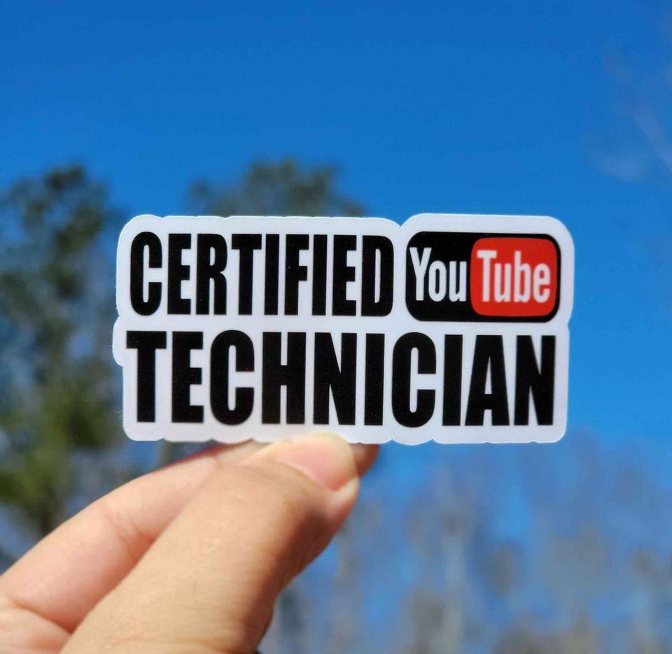 Certified YouTube Technician Sticker