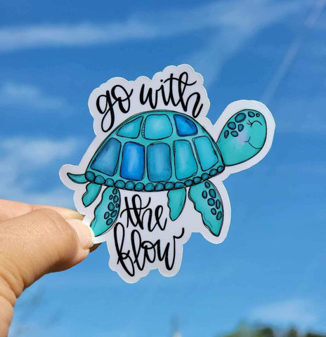 Go With The Flow Sticker | Sea Turtle Sticker