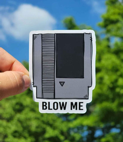 Retro Nintendo Funny Blow Me Sticker