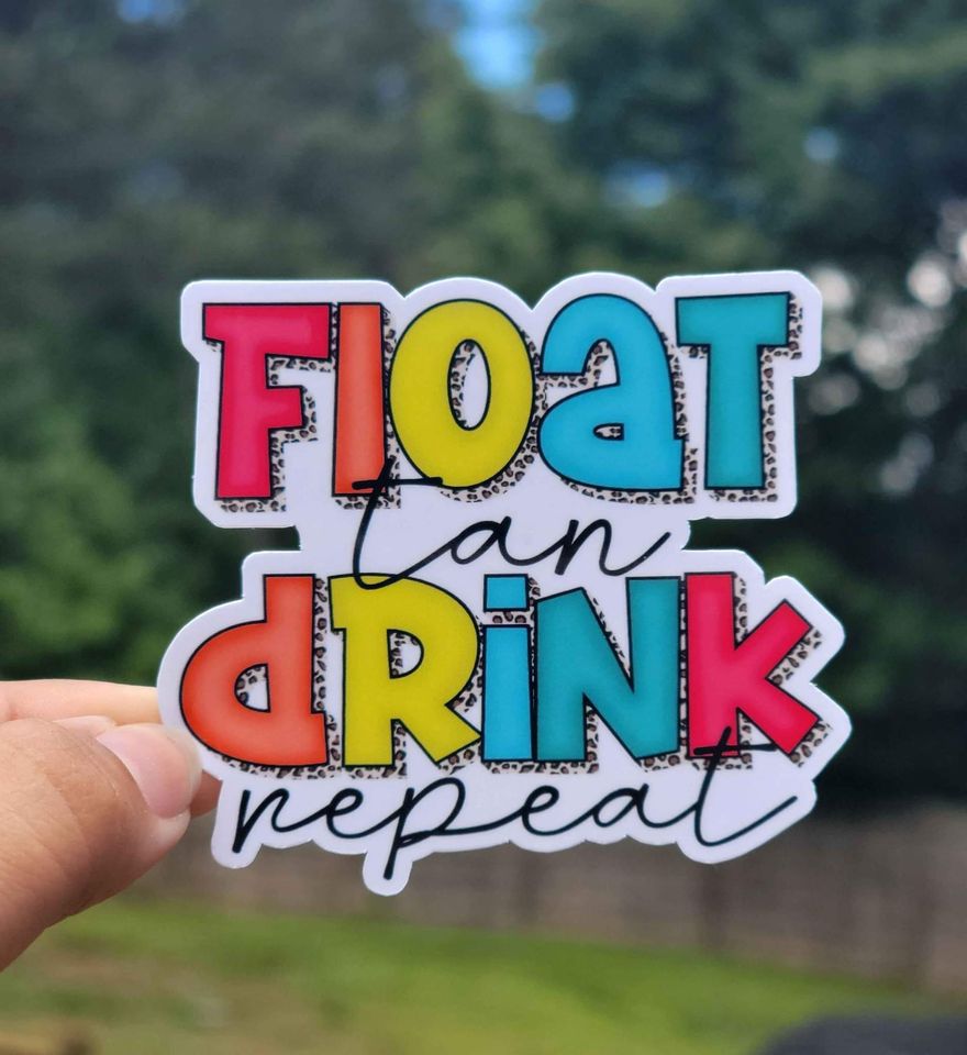 Float, Tan, Drink Repeat Sticker