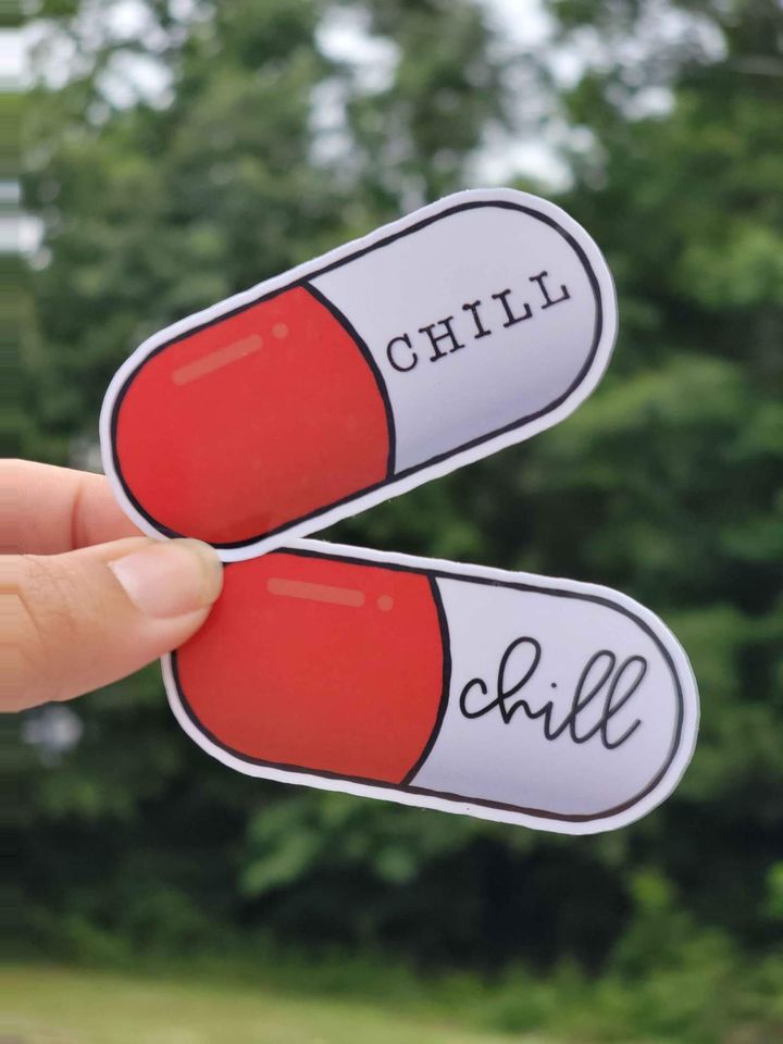 Set of 2 Chill Pill Stickers