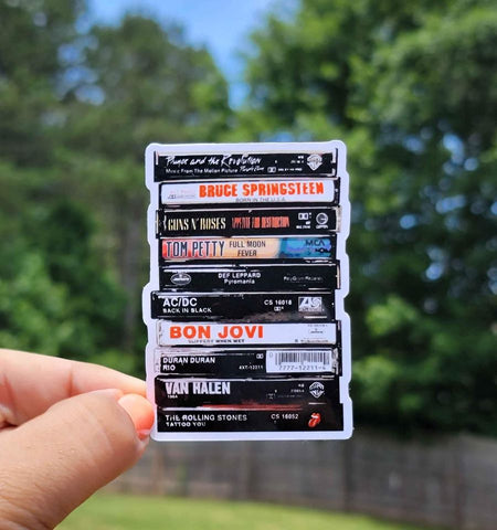 Classic Rock Stack Of Tapes Sticker