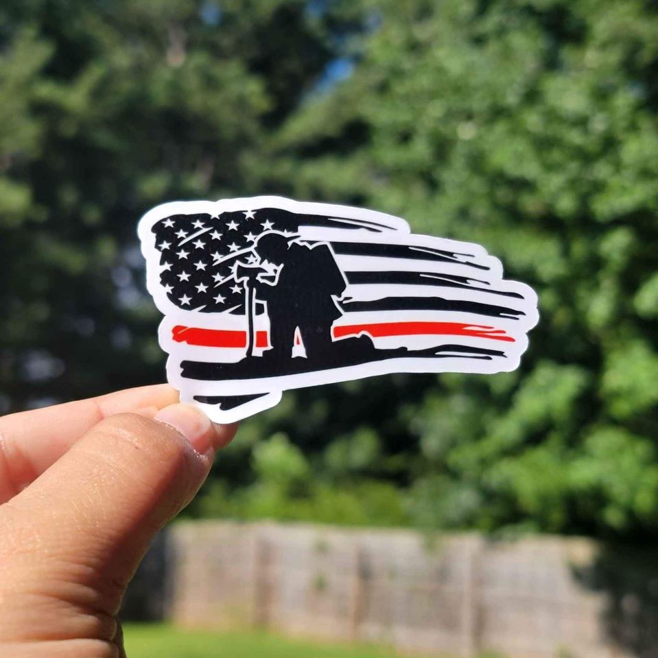 Firefighter Thin Red Line Sticker
