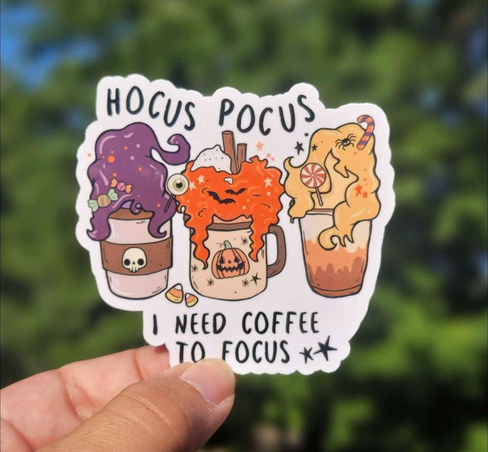 Hocus Pocus I Need Coffee To Focus Sticker