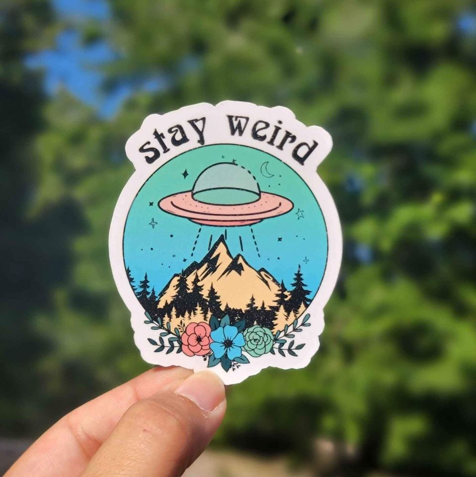 Stay Weird Alien Sticker