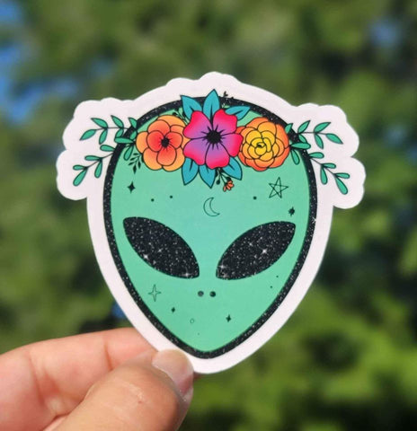 Floral Alien Sticker