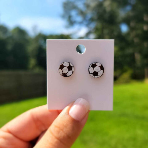 Soccer Ball Stud Earrings