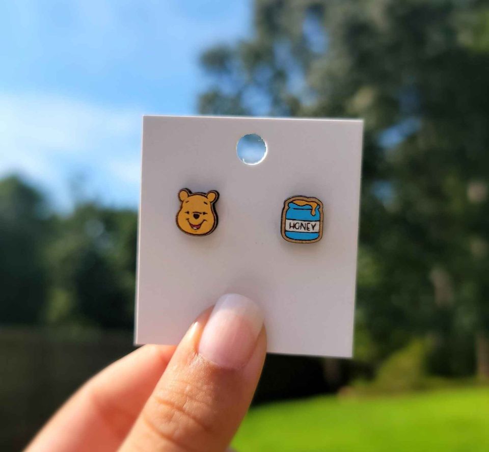 Winnie The Pooh Stud Earrings