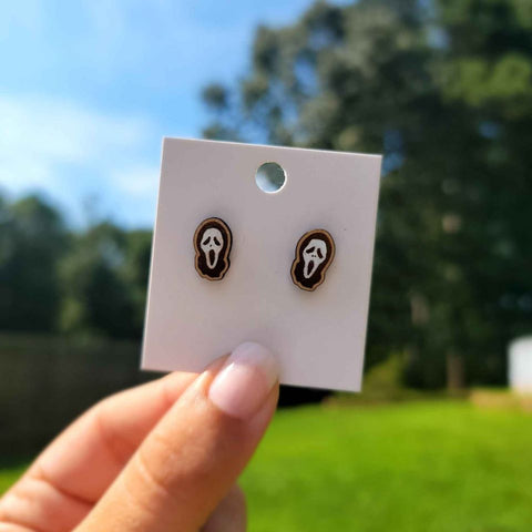Halloween Themed Stud Earrings | Ghostface Stud Earrings | Scream