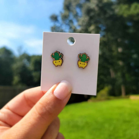 Kawaii Succulent Stud Earrings