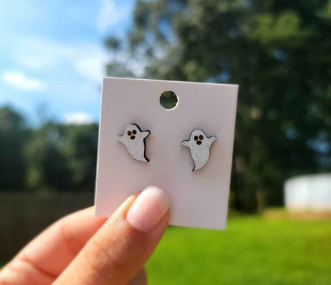 Halloween Themed Stud Earrings | Flying Ghost Stud Earrings