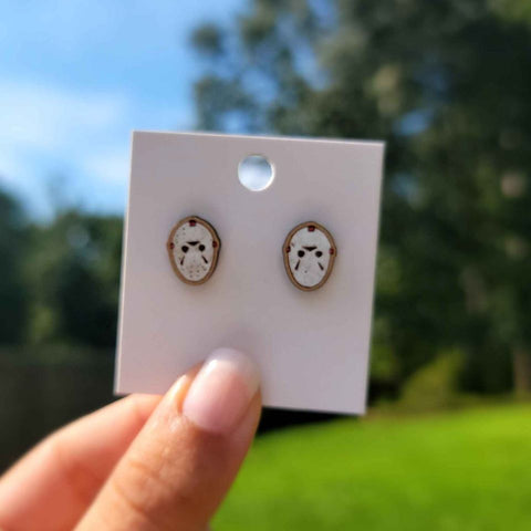 Halloween Themed Stud Earrings | Jason Vorhees Stud Earrings