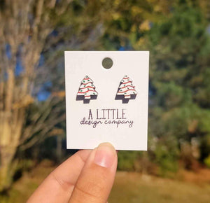 Little Debbie Christmas Tree Cake Earrings