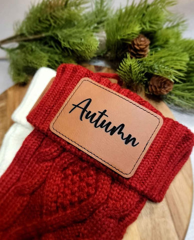 Personalized Leather Patch Christmas Stocking | Apparel & Accessories