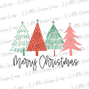 Vintage Christmas Tree Merry Christmas Digital Design