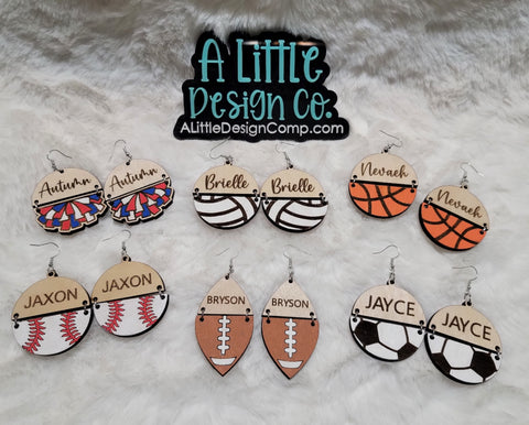 Custom Sport Mama Earrings