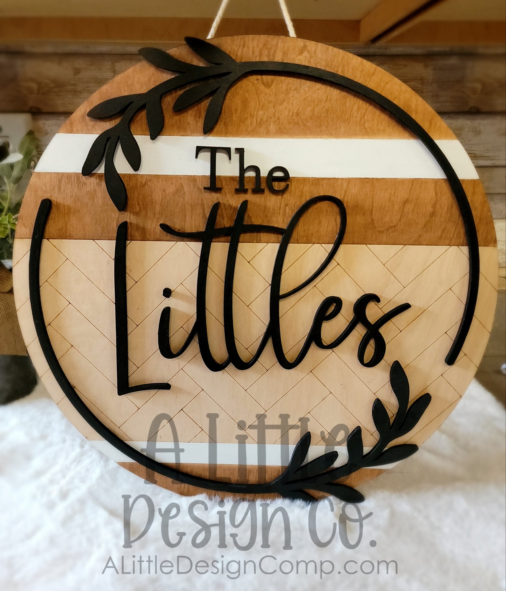 Personalized Last Name Door Hanger | Lasered | Featured