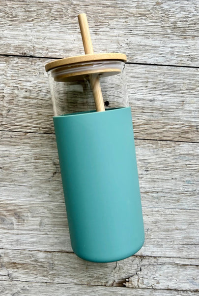 Personalized Glass Tumbler w/ Bamboo Lid | Lasered