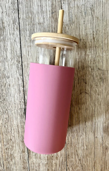 Personalized Glass Tumbler w/ Bamboo Lid | Lasered