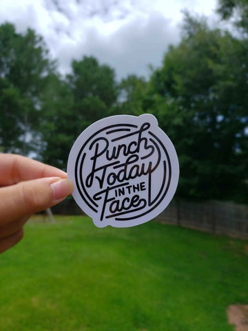 Punch Today In The Face Sticker | Funny Sticker