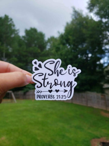 She Is Strong Sticker | Scripture Sticker