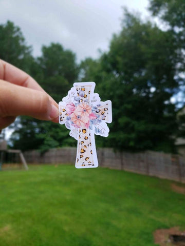 Floral Cross Sticker