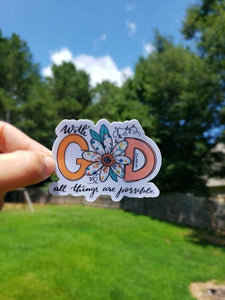 With God All Things Are Possible Sticker | Scripture Sticker