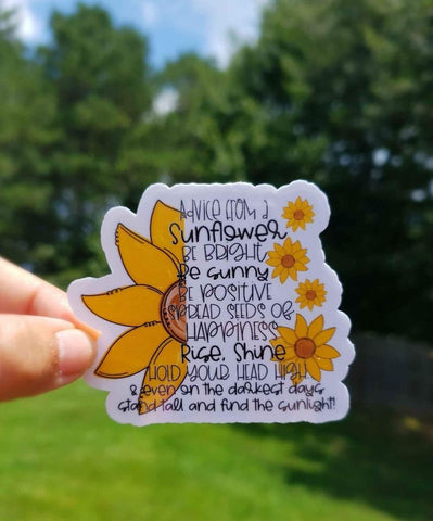 Sunflower Inspirational Sticker