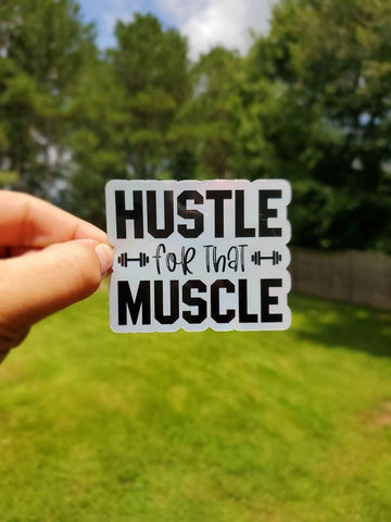 Holographic Hustle For That Muscle Sticker