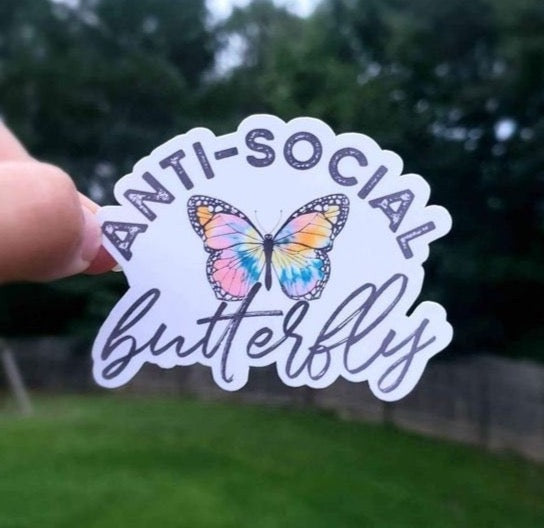 Anti-Social Butterfly Sticker